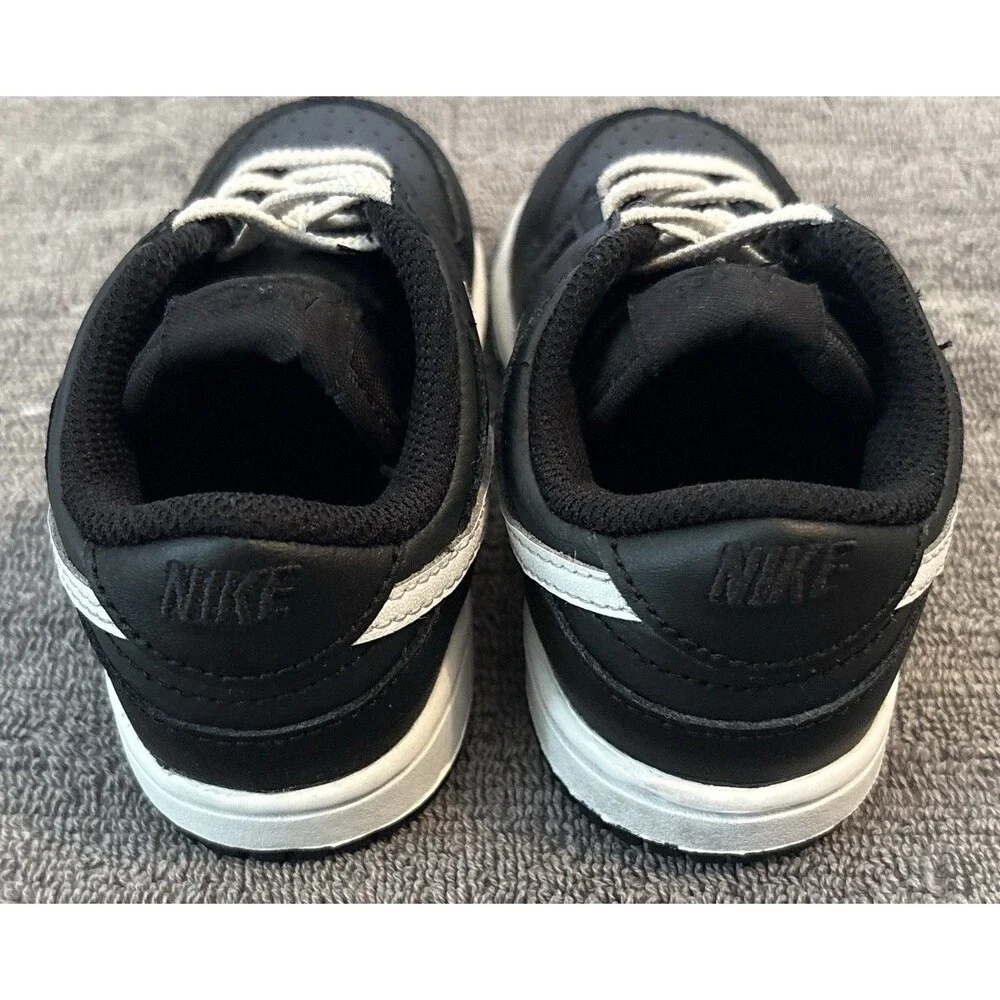 Nike Dunk Low Reverse Panda Black White TD Sneakers Toddler Size 7C DH9761-002